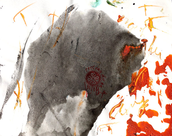 P55 XS27-THE GIRL WITH THE GLITTER TOP Size 8,3inx6,7in a painting on paper by the french contemporary painter James ARAX made in 2011. This painting is made during the presence painting session.