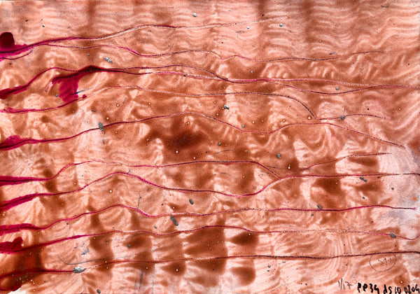 PP34 XS1 -THE GIRL WITH THE ORANGE BRACELET Size 8,27inx5,82in a painting on paper by the french painter James Arax made in 2010. Painting on paper made during the painting performance presence painting 34.