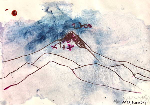 PP34 XS10 -THE GIRL WITH THE ORANGE BRACELET Size 8,27inx5,82in a painting on paper by the french painter James Arax made in 2010. Painting on paper made during the painting performance presence painting 34.