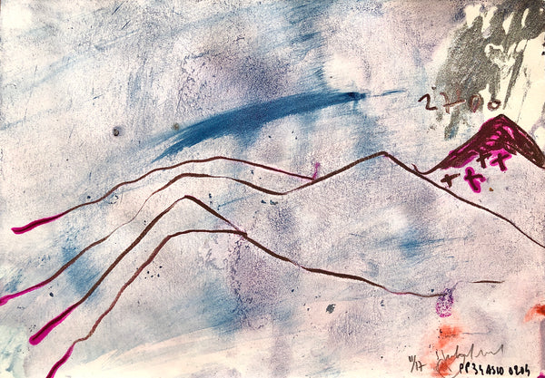 PP34 XS11 -THE GIRL WITH THE ORANGE BRACELET Size 8,27inx5,82in a painting on paper by the french painter James Arax made in 2010. Painting on paper made during the painting performance presence painting 34.