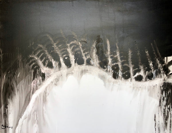 BLACK STORM 1  57,87inx44,88in  a painting on canvas by the contemporary painter James Arax made in 2004