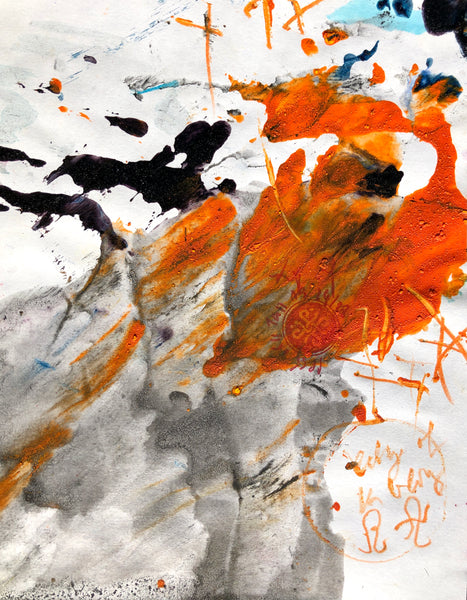 P55 XS24-THE GIRL WITH THE GLITTER TOP Size 6,7inx8,3in a painting on paper by the french contemporary painter James ARAX made in 2011. This painting is made during the presence painting session.