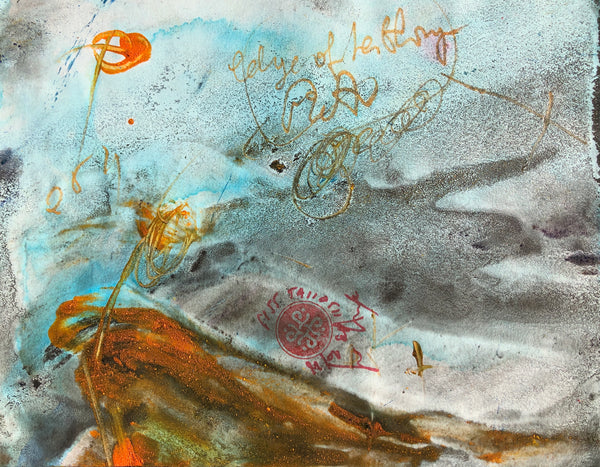 P55 XS20-THE GIRL WITH THE GLITTER TOP Size 8,3inx6,7in a painting on paper by the french contemporary painter James ARAX made in 2011. This painting is made during the presence painting session.