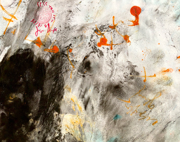 P55 XS16-THE GIRL WITH THE GLITTER TOP Size 8,3inx6,7in a painting on paper by the french contemporary painter James ARAX made in 2011. This painting is made during the presence painting session.