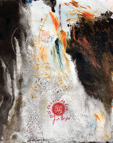 P55 XS6-THE GIRL WITH THE GLITTER TOP Size 6,7inx8,3in a painting on paper by the french contemporary painter James ARAX made in 2011. This painting is made during the presence painting session.