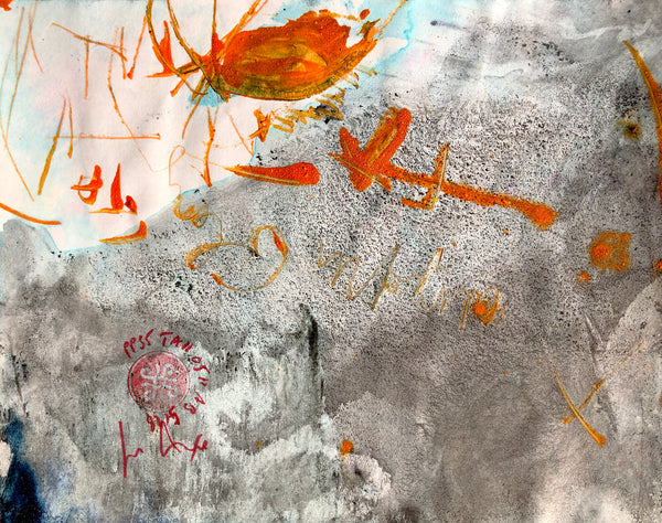 P55 XS5-THE GIRL WITH THE GLITTER TOP Size 8,3inx6,7in a painting on paper by the french contemporary painter James ARAX made in 2011. This painting is made during the presence painting session.