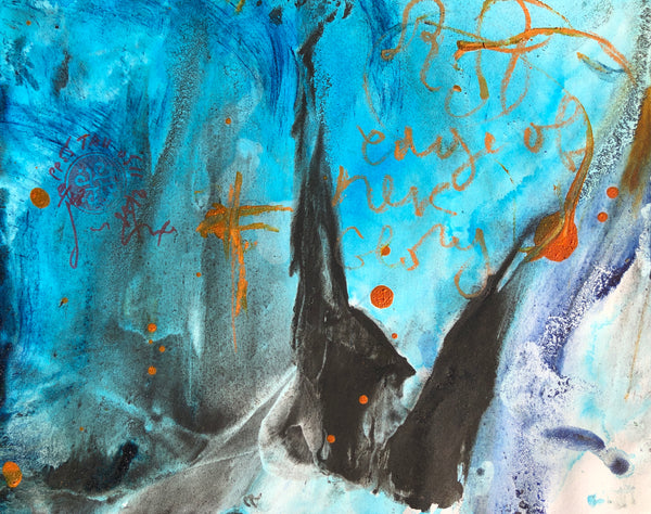 P55 XS2-THE GIRL WITH THE GLITTER TOP Size 8,3inx6,7in a painting on paper by the french contemporary painter James ARAX made in 2011. This painting is made during the presence painting session.