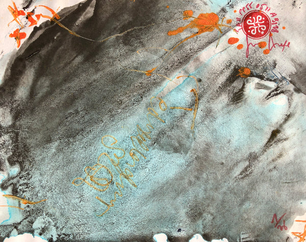 P55 XS1-THE GIRL WITH THE GLITTER TOP Size 8,3inx6,7in a painting on paper by the french contemporary painter James ARAX made in 2011. This painting is made during the presence painting session.