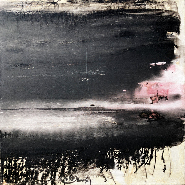 PINK STORM 4 Size 23,62inx23,62in by the french painter James Arax made in 2004. 