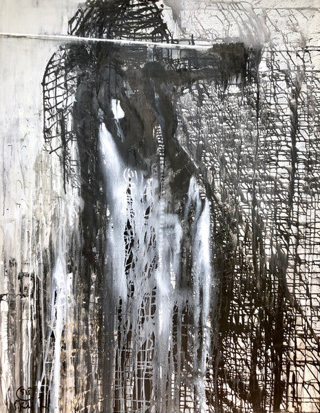 Amazone à la Mantille; 44,9inx57,9in; a painting on canvas by the contemporary painter James ARAX made in 2005