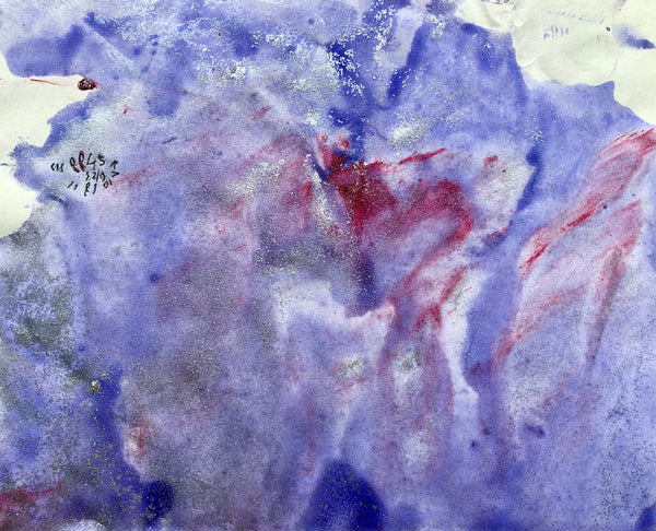 PP45 XS6-THE GIRL WITH THE COLORED DRESS Size 8,3inx6,7in a painting on paper by the french contemporary painter James ARAX made in 2011. This painting is made during the presence painting session.