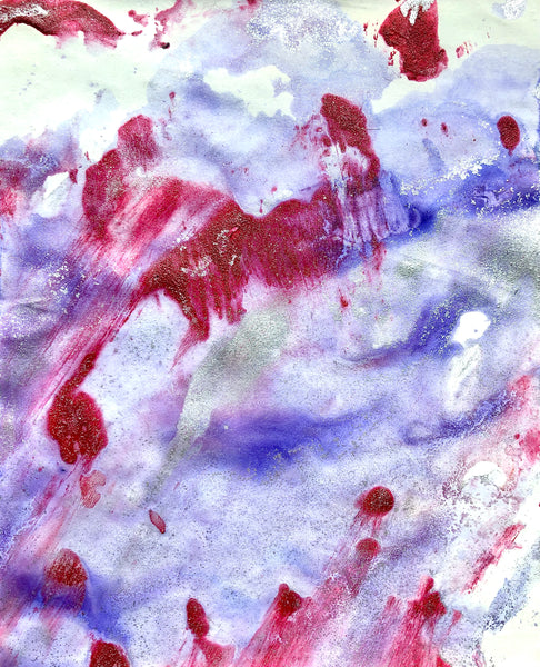 PP45 XS9-THE GIRL WITH THE COLORED DRESS Size 6,7inx8,3in a painting on paper by the french contemporary painter James ARAX made in 2011. This painting is made during the presence painting session.