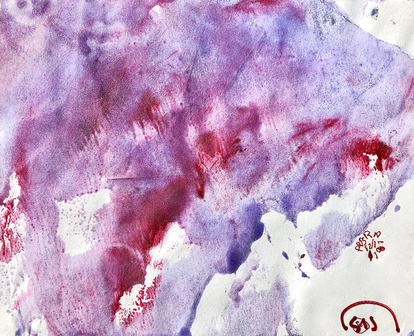 P45 XS1-THE GIRL WITH THE COLORED DRESS Size 8,3inx6,7in a painting on paper by the french contemporary painter James ARAX made in 2011. This painting is made during the presence painting session.