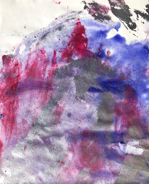 PP45 XS16-THE GIRL WITH THE COLORED DRESS Size 6,7inx8,3in a painting on paper by the french contemporary painter James ARAX made in 2011. This painting is made during the presence painting session.