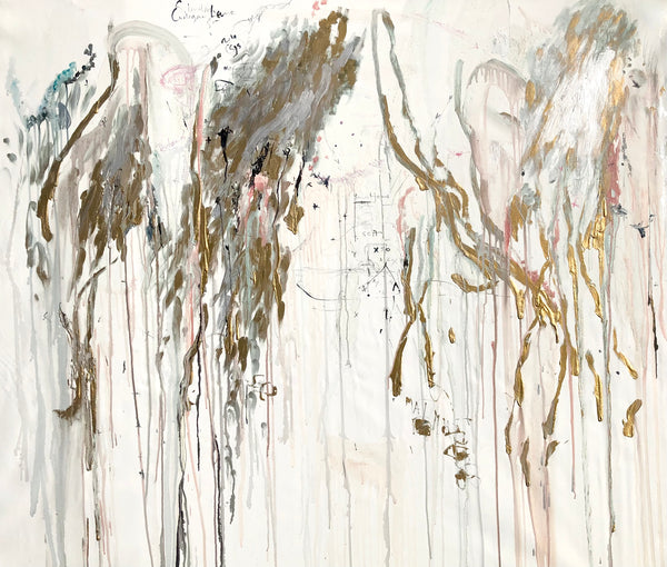 PP48-THE GIRL WITH LONG RED HAIR  Size 78,70inx66,93in by the french painter James Arax made in 2010. Master painting of the presence painting performance.