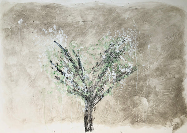 BLOSSOM 2 41,33inx29,52in a painting on paper by the contemporary painter James Arax made in 2015