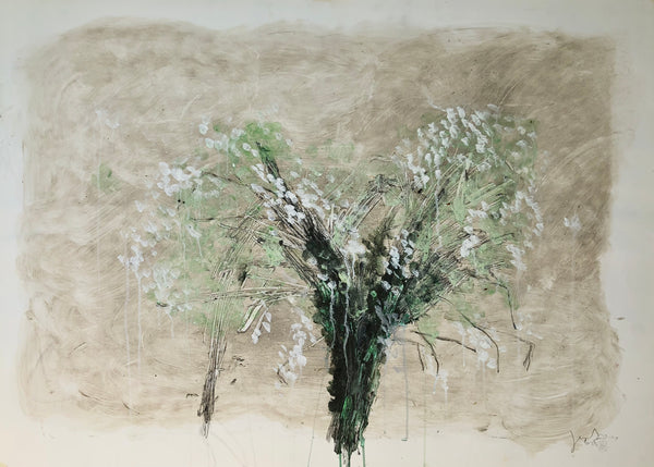 BLOSSOM 3 41,33inx29,52in a painting on paper by the contemporary painter James Arax made in 2015