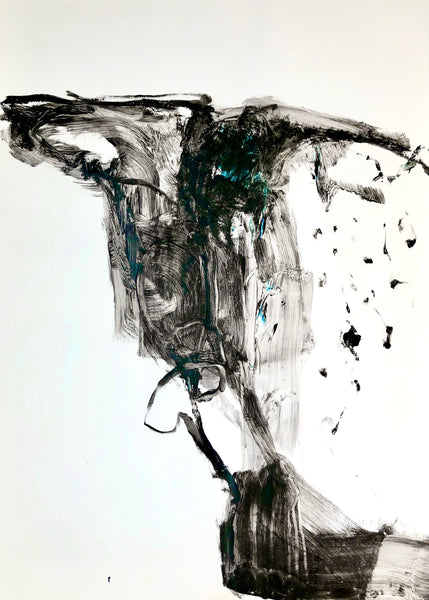 AU DELA DU PAYSAGE 1 29,5inx41,1in a painting on a Vinci paper by the contemporary painter James Arax made in 1994