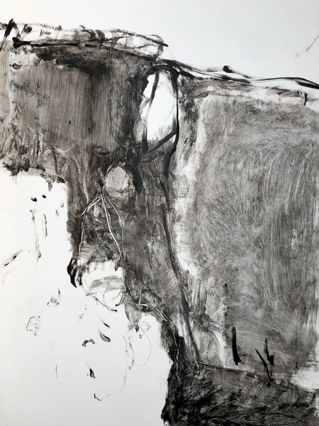 AU DELA DU PAYSAGE 3 29,5inx41,1in a painting on a Vinci paper by the contemporary painter James Arax made in 1994