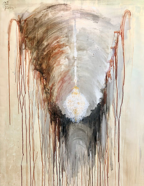 LUSTRE GRAND SIECLE 1 Size 44,88inx57,87in a painting on canvas by the french contemporary painter James ARAX made in 2010