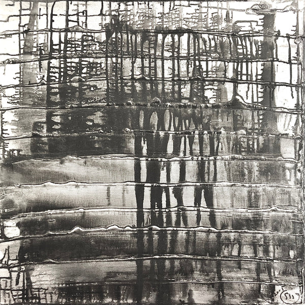 BLACK STORM 6 23,62inx23,62in a painting on canvas by the contemporary painter James Arax made in 2005