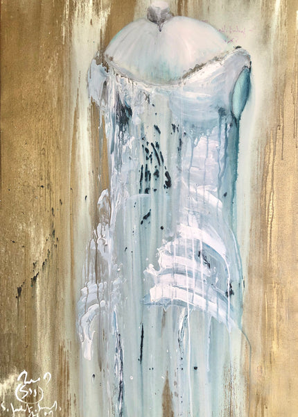 BLOSSOM CORSET 25,59inx36,22in a painting on canvas by the french contemporary painter James Arax made in 2009