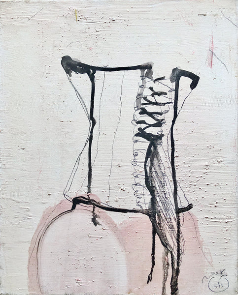 MY LITTLE CORSET Size 13inx16in a painting on canvas by the french contemporary painter James ARAX made in 2006