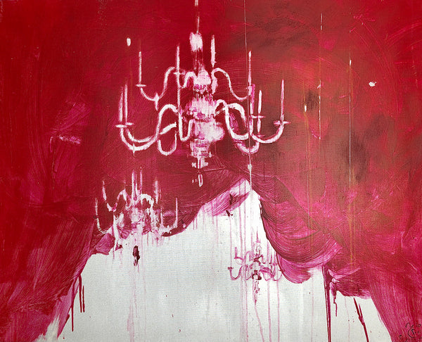 CHANDELIER 1 39inx31in a painting on canvas by the french contemporary painter James Arax made in 2010