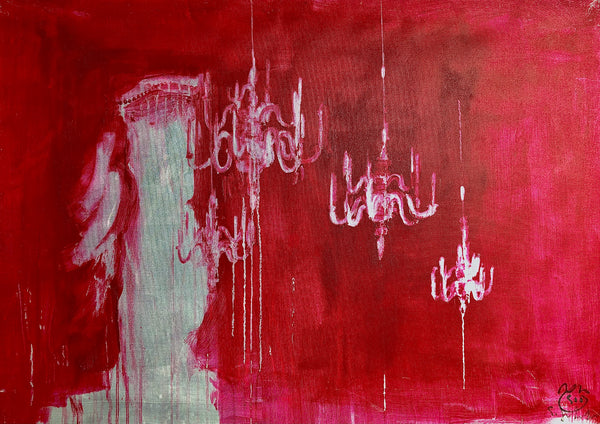 CHANDELIER 2 39inx31in a painting on canvas by the french contemporary painter James Arax made in 2010