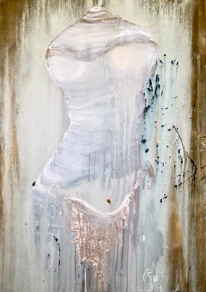 BUSTE SERRÉ 24inx19,6in a painting on canvas by the french contemporary painter James Arax made in 2009