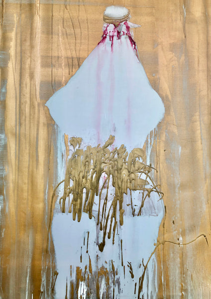 VIOLET A LA BASE DU COU Size 25,59inx36,22in a painting on canvas by the french contemporary painter James ARAX made in 2009.