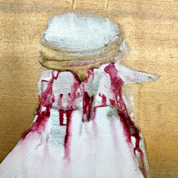 Violet à la base du cou