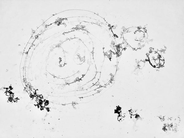 PWR2 PAINTING WITH THE RAIN 2 Size 41,34inx29,53in a painting on paper by the french contemporary painter James ARAX made in 2003. In this series Painting with the rain, james paints outdoors under the rain with ink.