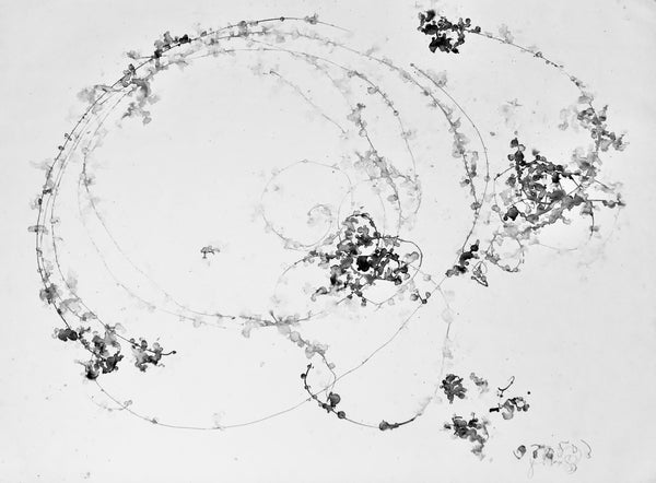 PWR4 PAINTING WITH THE RAIN 3 Size 41,34inx29,53in a painting on paper by the french contemporary painter James ARAX made in 2003. In this series Painting with the rain, james paints outdoors under the rain with ink.