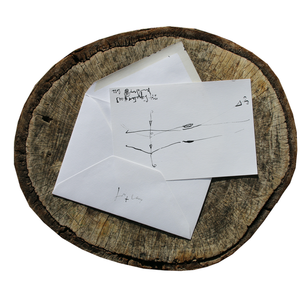 On the log : In the foreground the JA.SIGNATURE N°3  paper card - below the the back side of the James Arax Signature