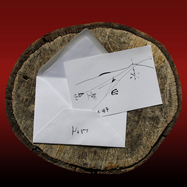 On the log : In the foreground the JA.SIGNATURE N°7  paper card - below the the back side of the James Arax Signature.