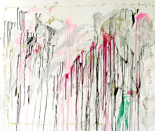 PP33-LA CHAPELIERE Size 78,70inx66,93in by the french painter James Arax made in 2010. Master painting of the presence painting performance.