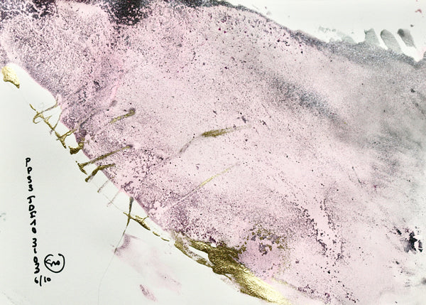  P33 XS6-LA CHAPELIÈRE Size 18,27inx5,82in a painting on paper by the french contemporary painter James ARAX made in 2010. This painting is made during the presence painting session.